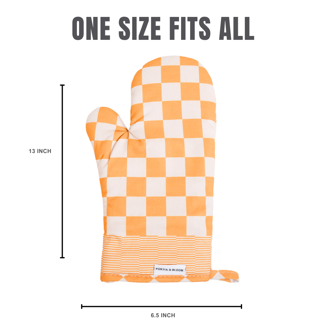 Yellow Checkered Oven Mitt