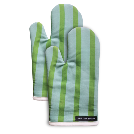 Green Stripe Oven Mitt