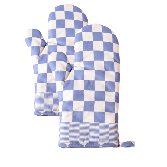 Blue Checkered Oven Mitt