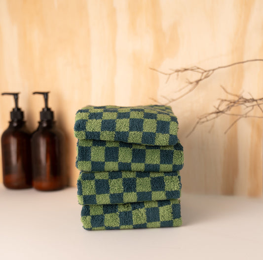 Green Checkered Hand Towel