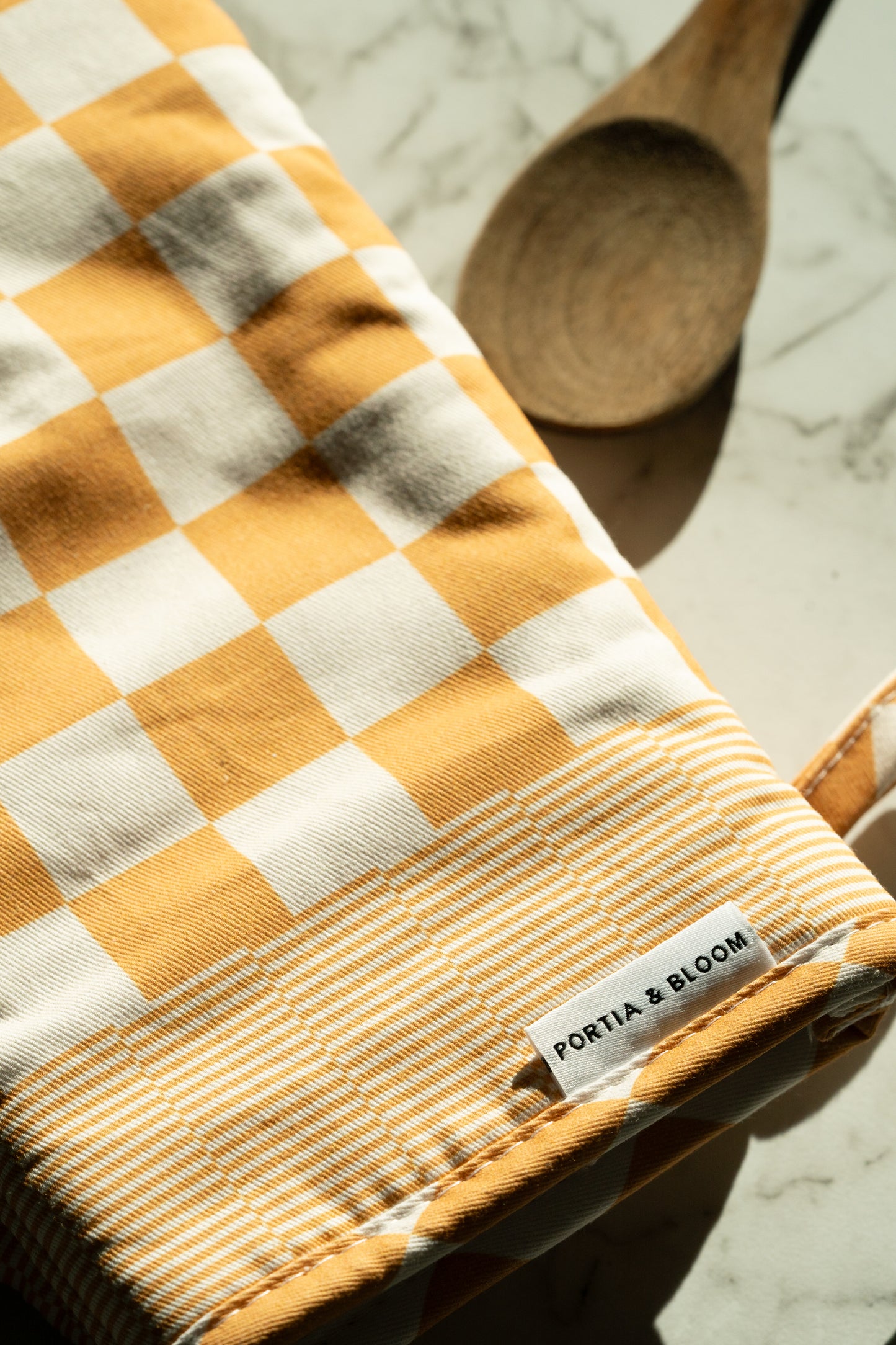 Yellow Checkered Oven Mitt