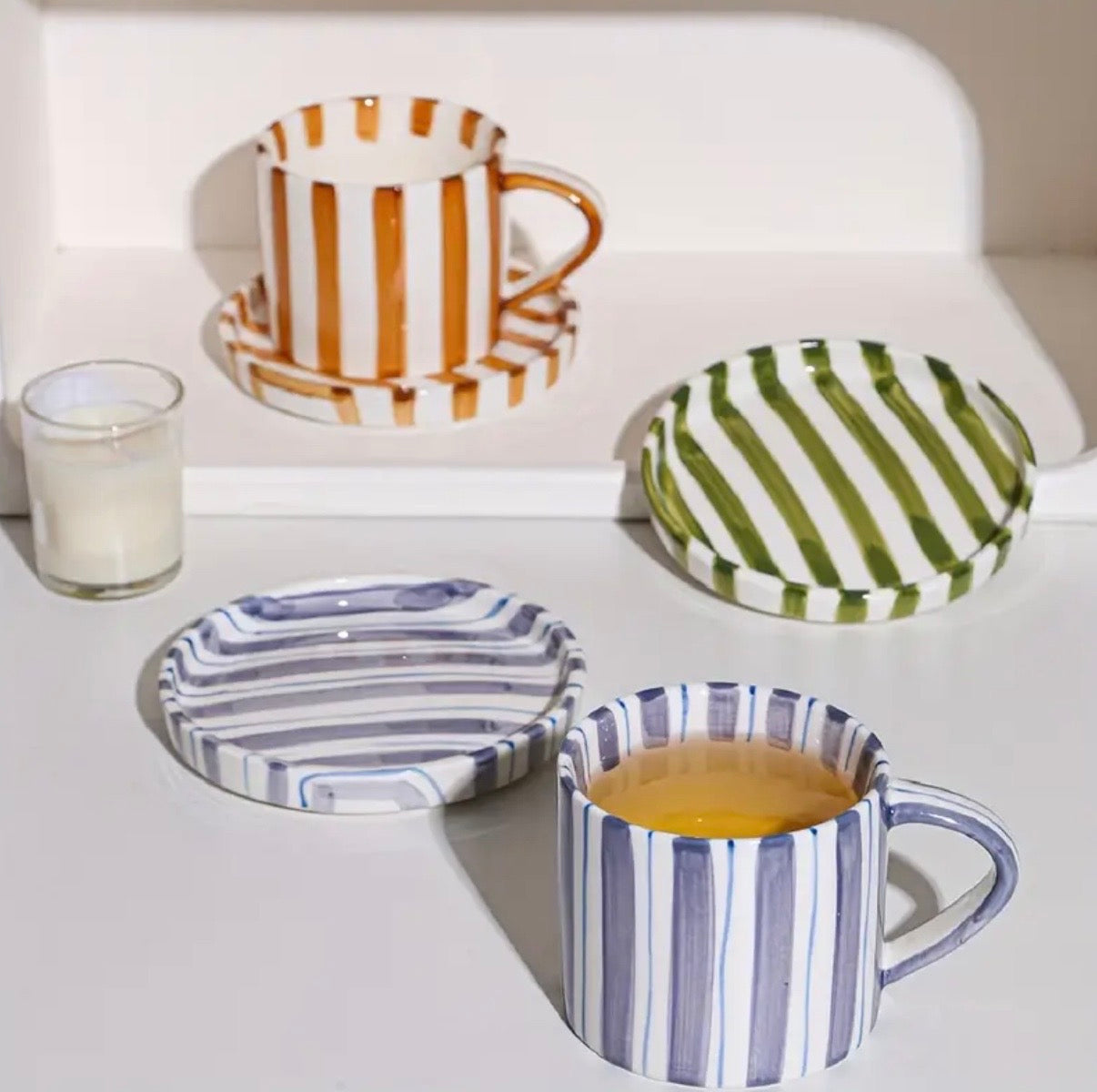 Striped Mug Set (blue)