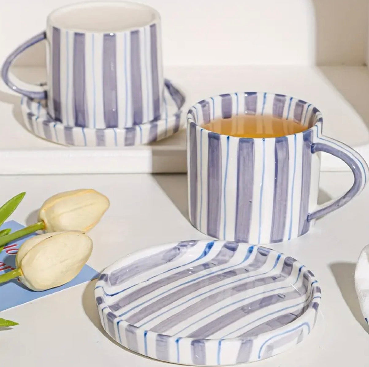 Striped Mug Set (blue)