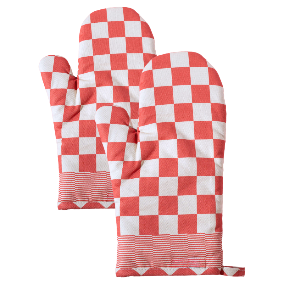 Red Checkered Oven Mitt